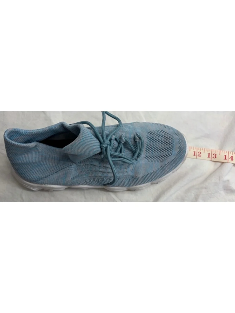 Women’s Blue Knit Chunky Sneakers Lace Up Athletic Shoes Size Marked 39